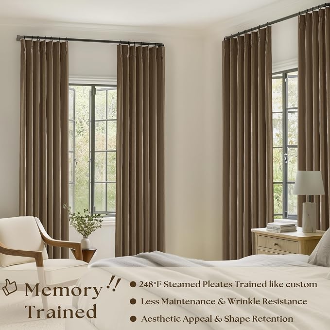 Dutch Cocoa Linen Blackout 120 Inch Curtains - Image 2