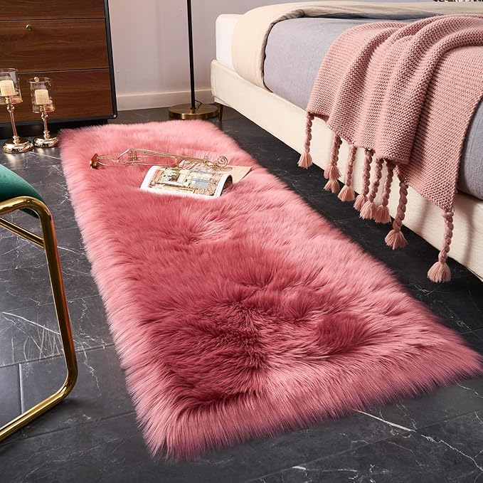 EasyJoy Ultra Soft Fluffy Rugs Faux Fur Rug Chair Cover Seat Pad Fuzzy Area Rug by EasyJoy