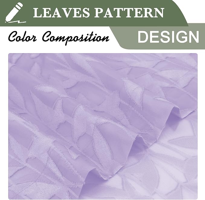 Lecloud Leia Light Purple Sheer Curtains 54 Inch Length 2 Panels, Light - Image 9