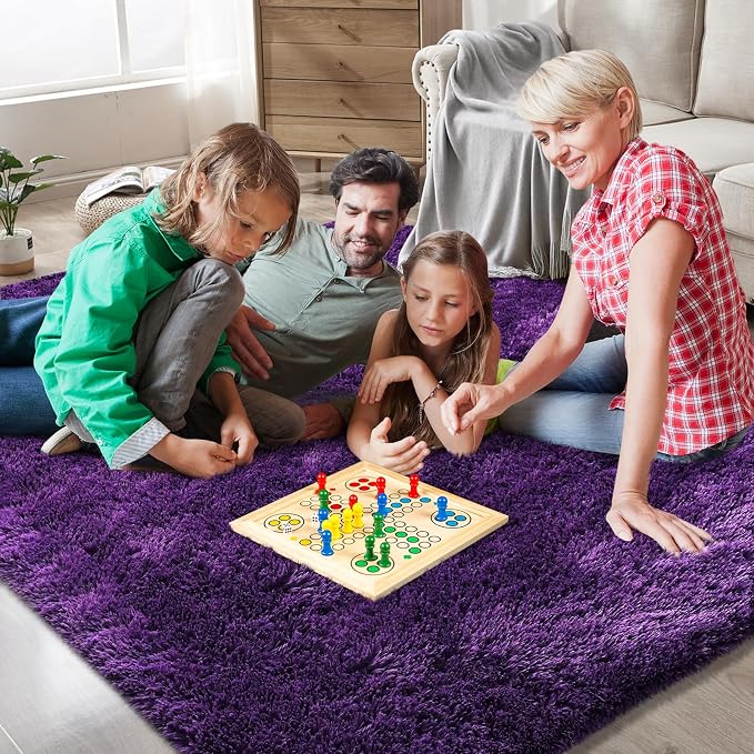 9X12 Large Shag Area Rugs for Living Room Bedroom, Big Soft Purple Fluffy Rug - Image 4