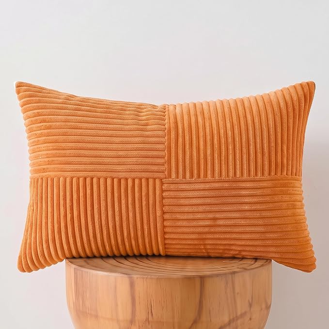 Fancy Homi 2 Packs Orange Lumbar Decorative Throw Pillow Covers 20x28 Inch - Image 7