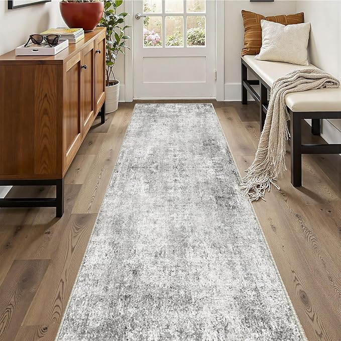 Washable Area Rugs 2'x10' Non-Slip Modern Abstract Soft by RELEANY