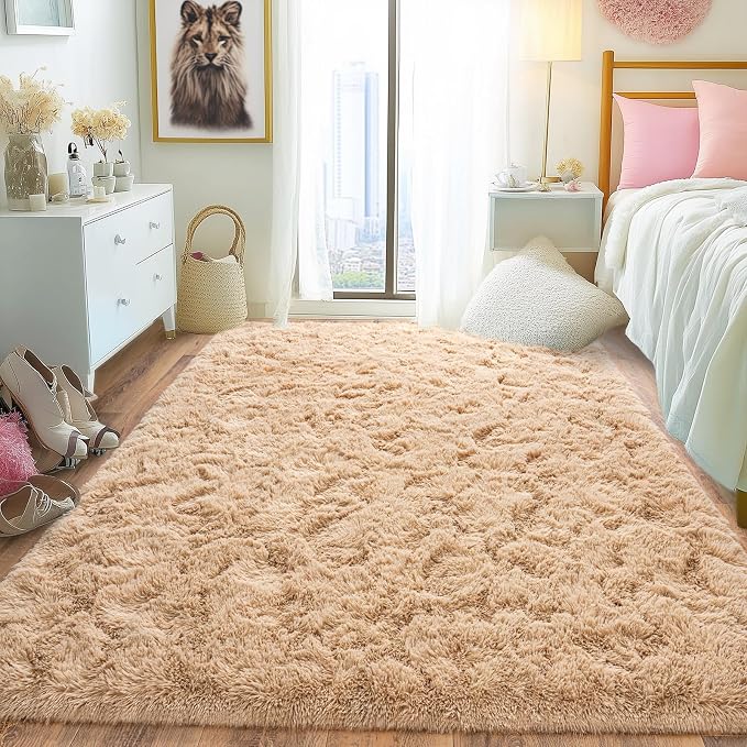Pionblank Fluffy Area Rug for Bedroom 4x6 Feet, Indoor Plush Carpet, Shag Soft - Image 2
