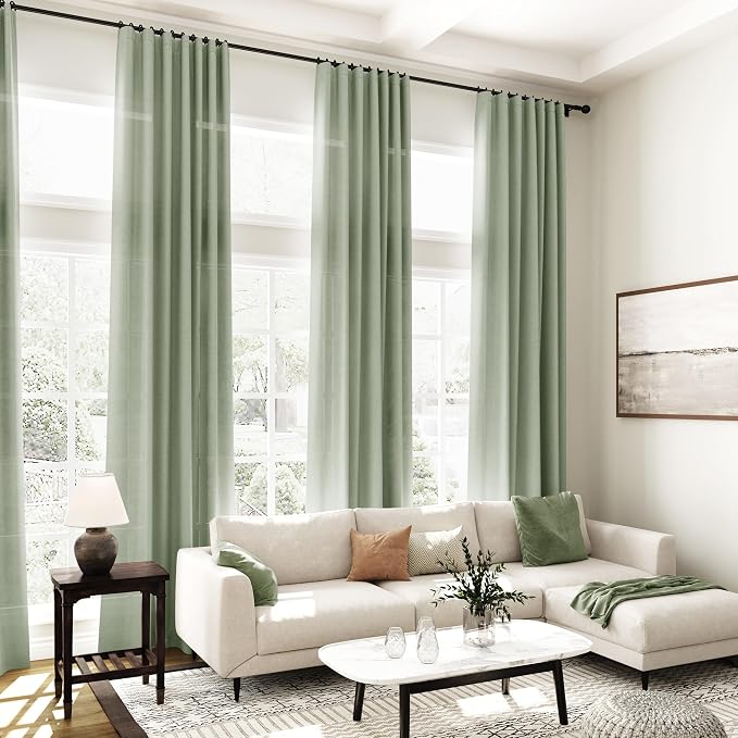 Extra Long Desert Sage Linen Curtains 120 Inch - Image 7