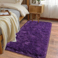 Soft Runner Rugs for Bedroom Hallways, 2x4 Purple Fluffy Shag Throw Area Rug by Ailyei