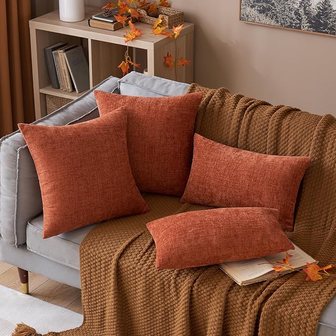 MIULEE Pack of 2 Couch Throw Pillow Covers 18x18 Inch Soft Burnt Orange - Image 7