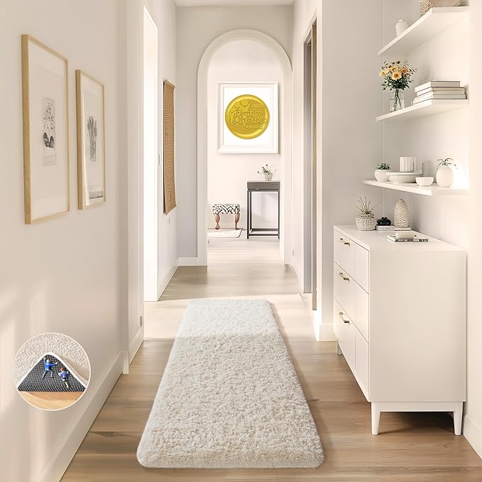 Ophanie Runner Rug for Hallway, 2x6 Upgrade Non-Slip Fluffy Soft Bedside Rugs by Ophanie
