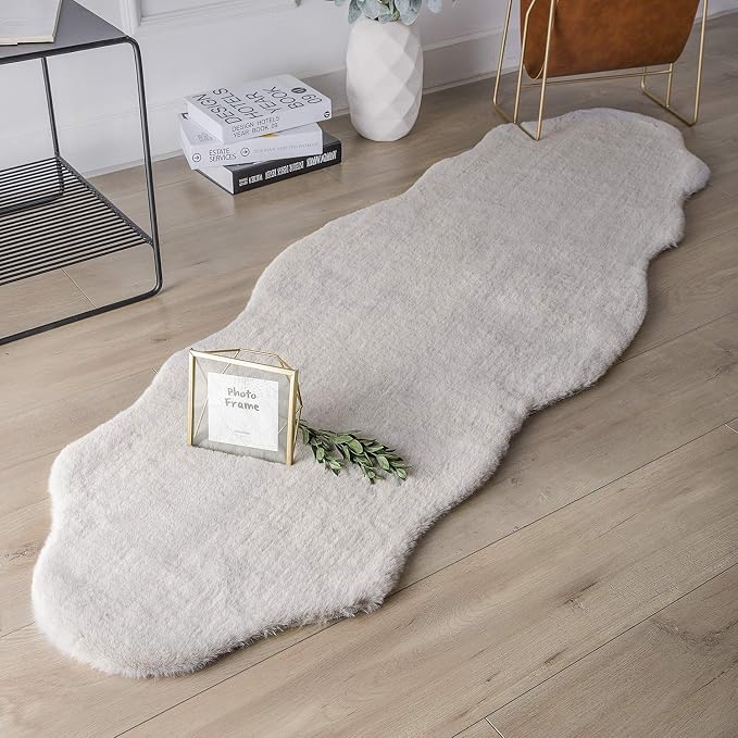 Ashler HOME DECO Ultra Soft Faux Rabbit Fur Chair Couch Cover Area Rug - Image 2