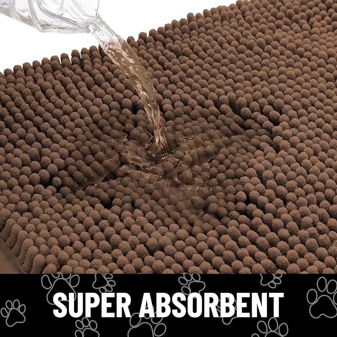 Smiry Dog Door Mat for Muddy Paws, Absorbent Dirt Trapper Non Slip Quick Dry - Image 5