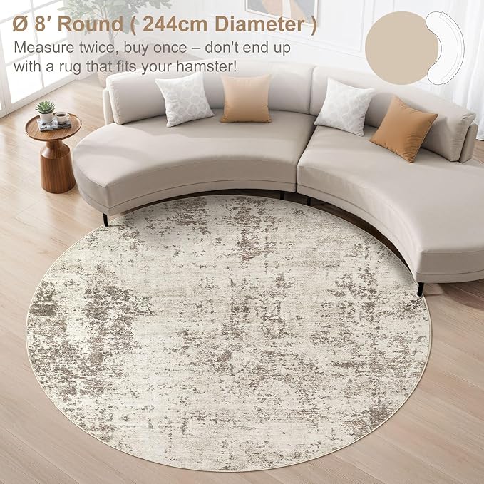 UERMEI 8ft Round Area Rug Living Room Rugs - Image 3