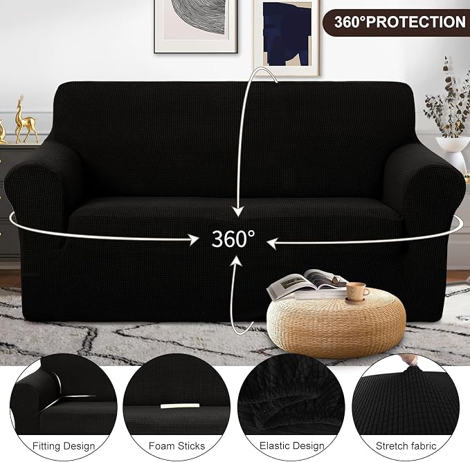 U-NICE HOME Oversized Stretch Loveseat Couch Cover Sofa Covers Washable Sofa - Image 3