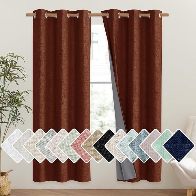 NICETOWN 100% Absolutely Blackout Linen Curtains by NICETOWN