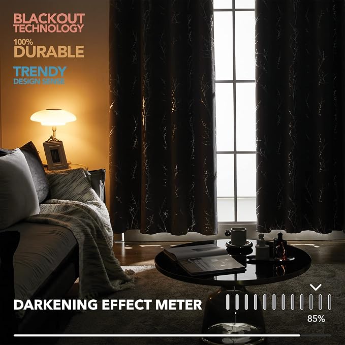 Deconovo Blackout Curtains 95 Inches Long, Light Gray Drapes - Image 5