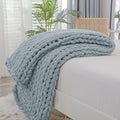 Bigacogo Chunky Knit Throw Blanket by Bigacogo