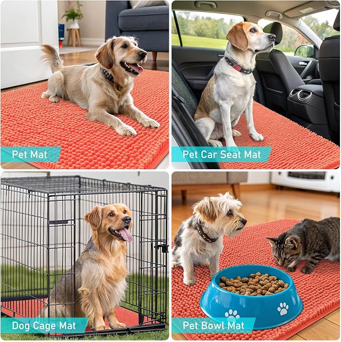 OLANLY Dog Door Mat for Muddy Paws 70x46, Super Absorbent Chenille Mud Mat | - Image 7