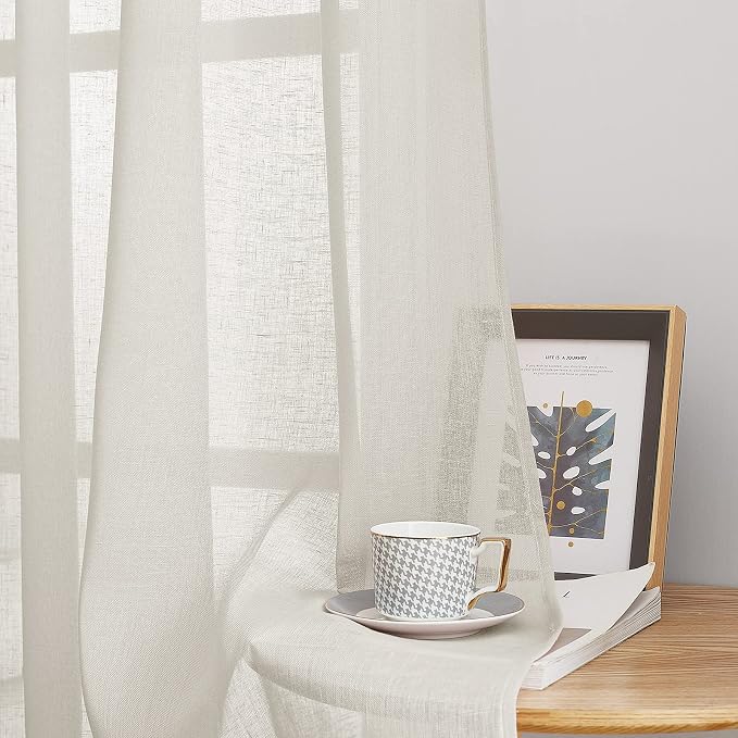 NICETOWN polyester Curtains for Windows 96 inch Length, Grommet Semi Sheer - Image 4