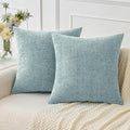 MIULEE Pack of 2 Light Blue Throw Pillow Covers 18x18 Inch Soft Chenille Pillow by MIULEE