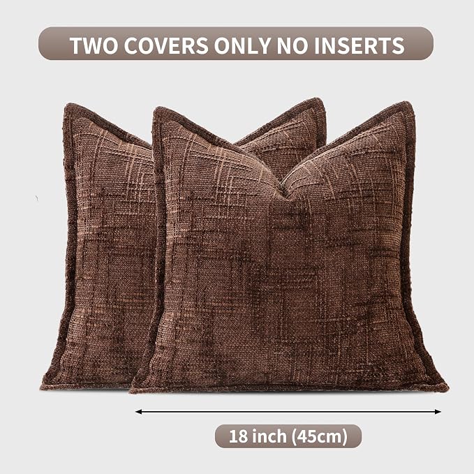 HPUK Fall Chenille Soft Throw Pillow Covers 18x18 Set of 2, Accent Cushion - Image 5