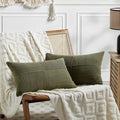 Fancy Homi 2 Packs Olive Green Lumbar Decorative Throw Pillow Covers 14x22 Inch by Fancy+Homi