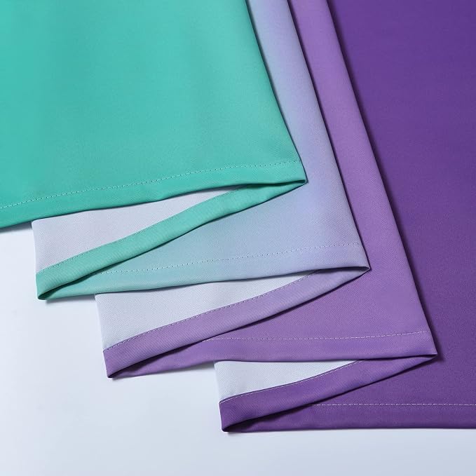 Yakamok Ombre Teal and Purple Curtains - Image 6