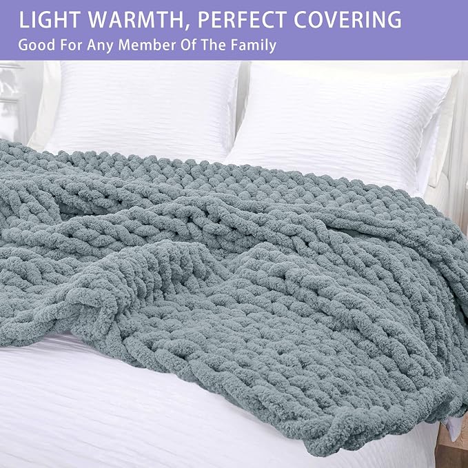 Bigacogo Chunky Knit Throw Blanket - Image 3