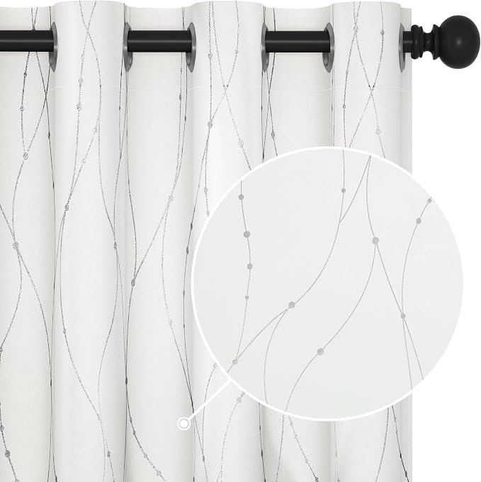 Deconovo White Curtains, Room Darkening Curtain, Thermal Insulated Noise by Deconovo