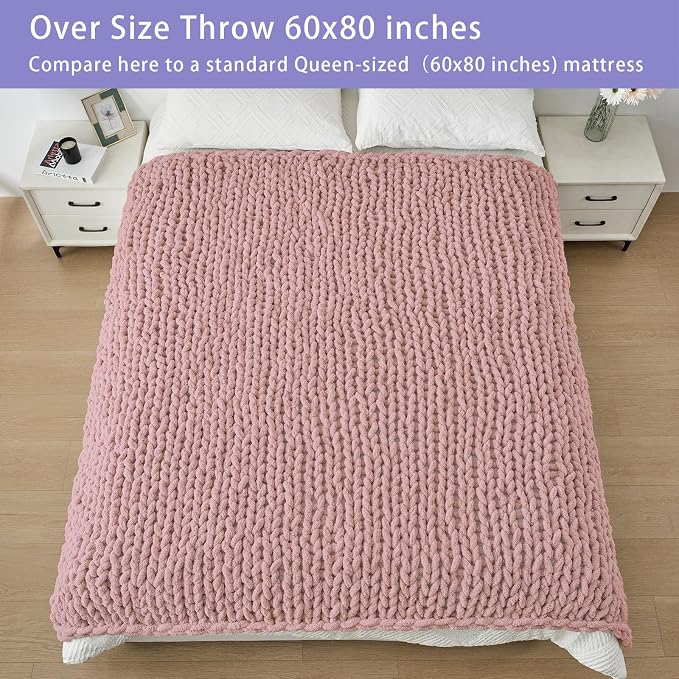 Bigacogo Chunky Knit Throw Blanket - Image 5