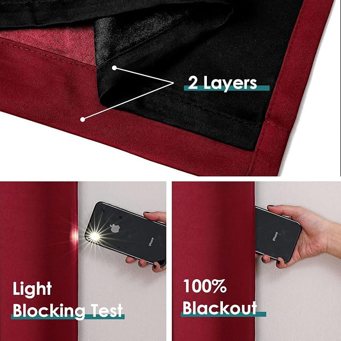 ChrisDowa 100% Blackout Curtains 120 inch Long - Image 4
