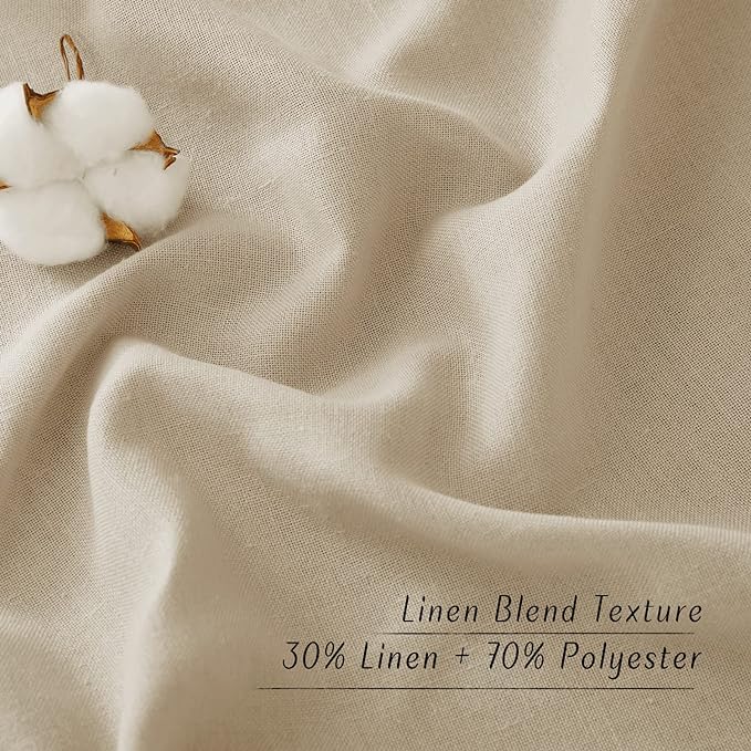 NICETOWN Linen with Polyester Curtains 72 inch Length 2 Panels, Grommet Privacy - Image 4