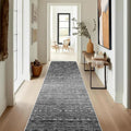 Washable Runner Rug 2'6''x14'Moroccan- Non Slip Hallway Rugs Rubber Backing by Ksrau
