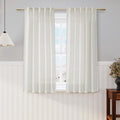 Nanspring Cream Cafe Curtains 54 Inch Length Set 2 Panel Back Tab Pocket Semi by Nanspring