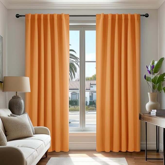 Deconovo Blackout Curtains, Thermal Insulated, W52 x L95 2 Panels, Back Tab by Deconovo