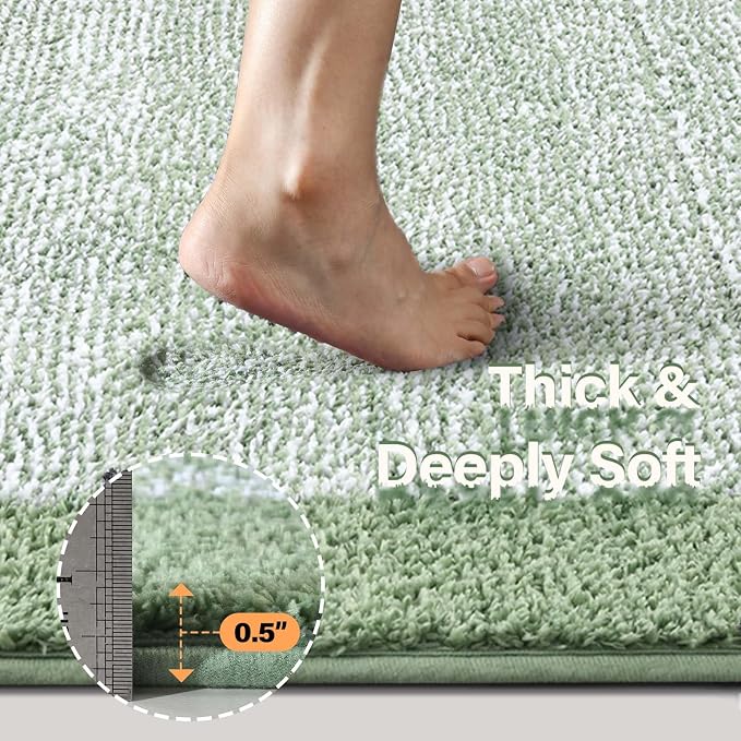 Bathroom Rugs 30x20 Non Slip Washable, Soft Absorbent Quick Dry Mats - Image 4