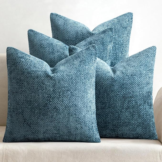 MIULEE Pack of 4 Couch Throw Pillow Covers 20x20 Inch Smoke Blue Soft by MIULEE