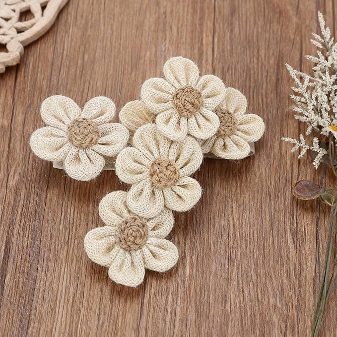 KLOGTSIND Flower Curtain Tiebacks, 4 Pack Boho Curtain Ties Elegant Three - Image 5