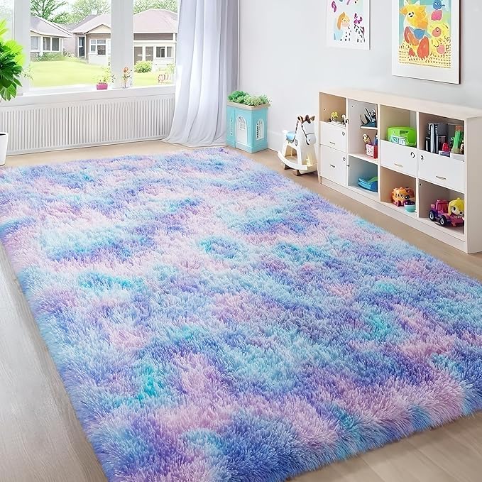 Ophanie Rainbow Purple Mermaid Rugs by Ophanie