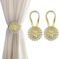 Magnetic Tiebacks for Curtains, 2 Pack Sparkling Crystal Flower Curtain by FOZUBOYO