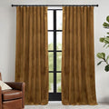 RYB HOME Gold Brown Velvet Curtains 72 inches by RYBHOME