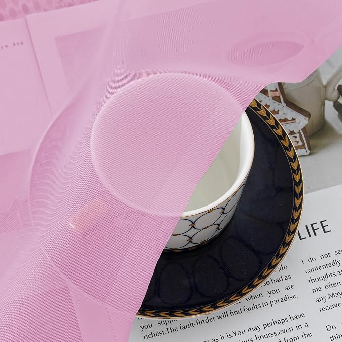 Chyhomenyc Pink Sheer Valances for Windows - Image 9