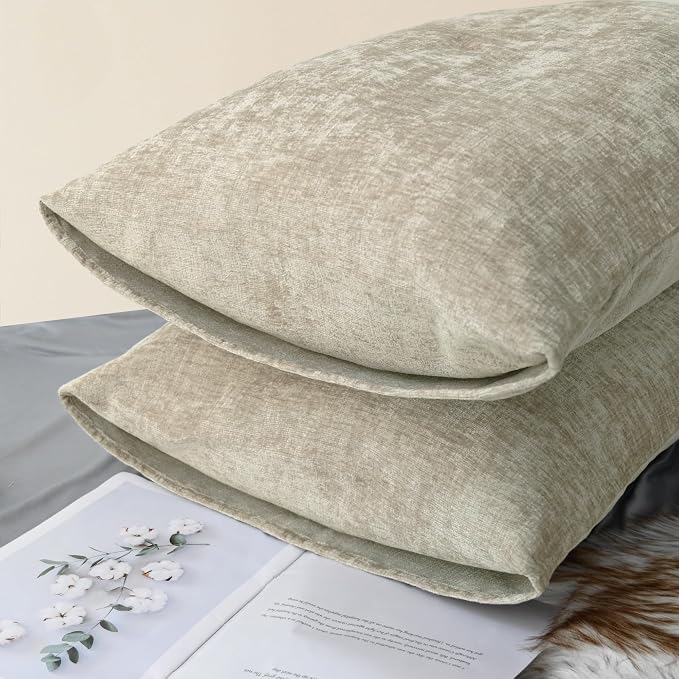 CaliTime Throw Pillow Covers Decorative 20 X 26 Inches Pack of 2 Cozy Chenille - Image 4