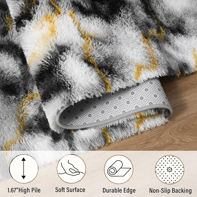 LOCHAS Ultra Soft Indoor Modern Area Rugs Fluffy Living Room Carpets - Image 6