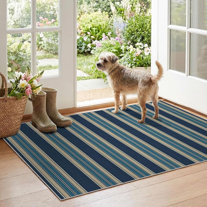 Striped Outdoor Rug - Image 5