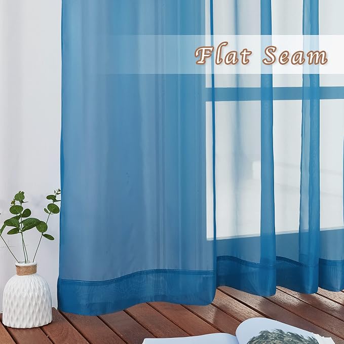 NICETOWN Living Room Sheer Curtains 96 inch Length, Grommet Airy Voile Sheer - Image 6
