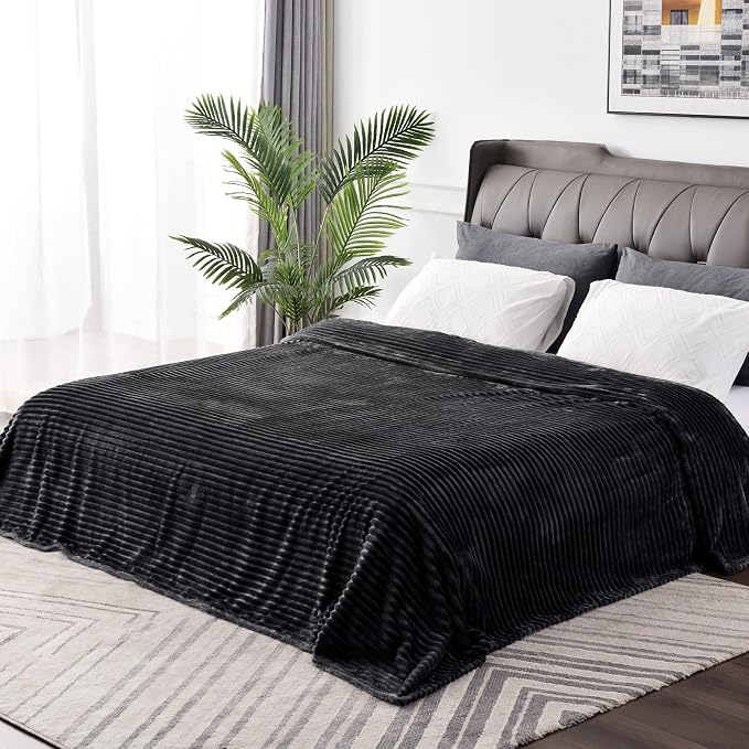 BEDELITE Fleece Throw Blanket for Couch – 3D Ribbed Jacquard Soft and Warm - Image 3