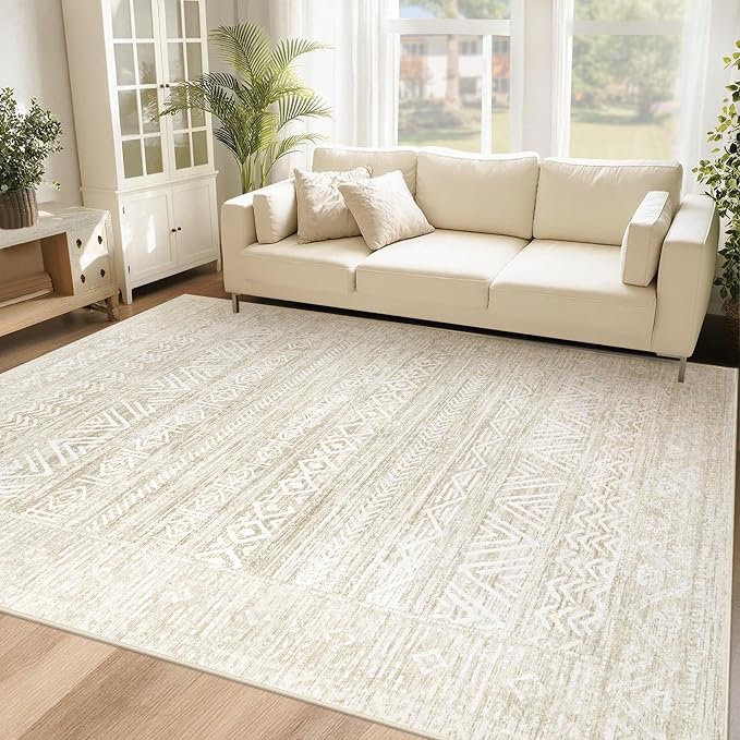 Washable Area Rug 5x7: Moroccan Rug by VECARF