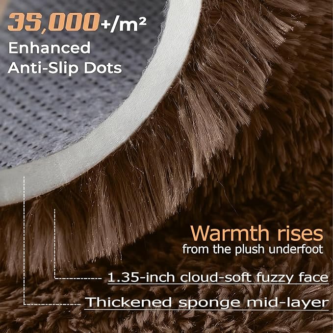 2x6 Runner Rug for Bedroom: Fluffy Shag Soft Washable Rugs Small Fuzzy Plush - Image 2