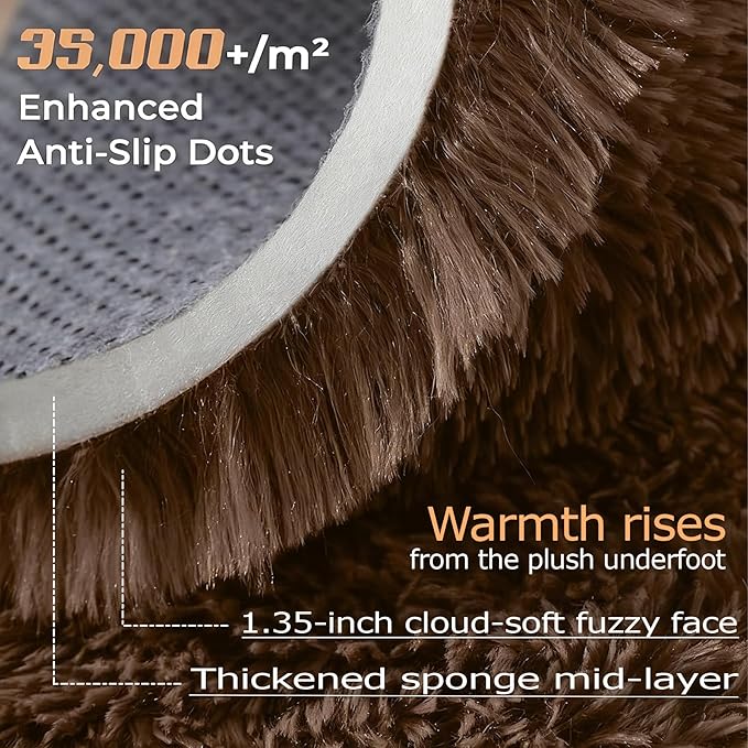 6x9 Area Rug for Living Room: Fluffy Shag Soft Washable Rugs Large Fuzzy Plush - Image 4