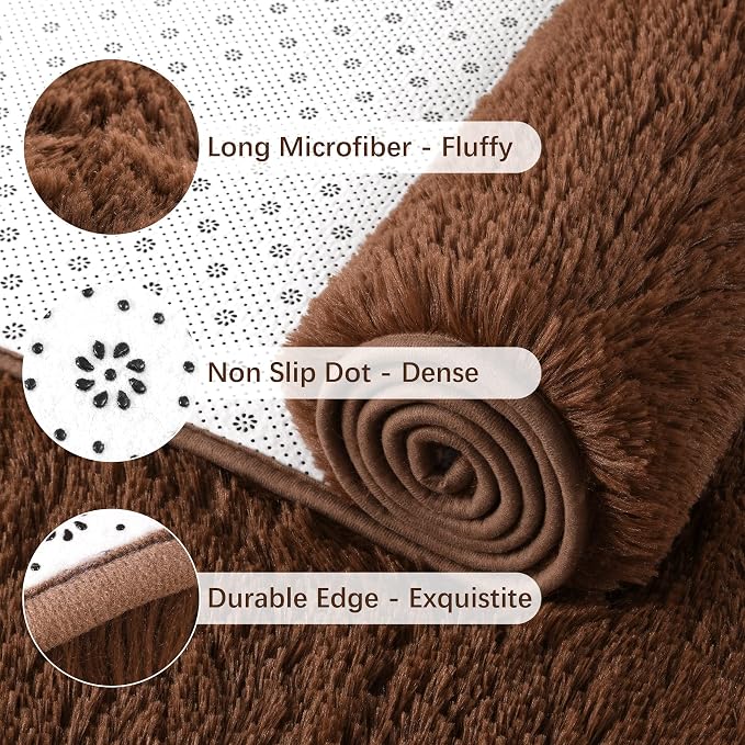 Chicrug Soft Runner Rug for Bedroom Living Room Plush Fluffy Rug 2x6 Feet - Image 2