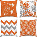 Hexagram Geometric Orange Pillow Covers 20x20 Set of 4, Decorative Outdoor Boho by Hexagram