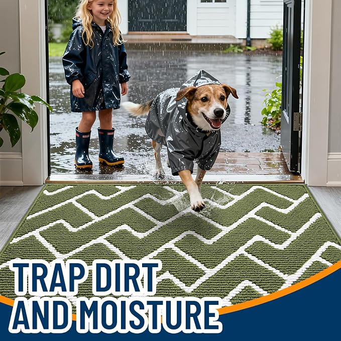 OLANLY Front Door Mat, Non-Slip Rubber Backing, Dirt Resistant and Absorbent - Image 2